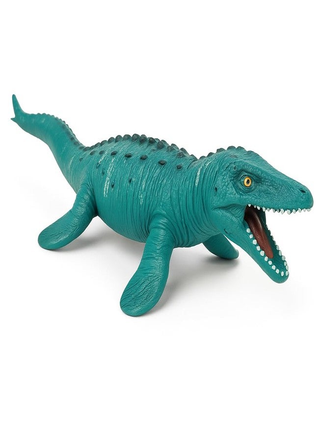 DTR Creation Mosasaurus Dinosaur Toy ? 45 cm Realistic Marine Dino Figure, Teal Green with Black Shading, Soft Rubber Prehistoric Animal Model for Kids - Image 5